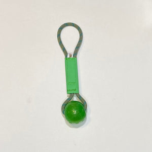 Large 3” Sqeaker ball on a rope/firehose handle
